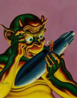 Virgil Finlay (American, 1914-1971)
 Reader, I Hate You, Super Science Stories cover, May 1943
 Acrylic on board
 14 x 1... | Heritage