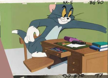 Chuck Jones | Tom & Jerry - Original Production cel with key master background | Catawiki