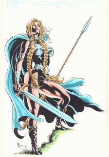 Dave Gutierrez, Mike Deodato Jr. - Valkyrie color commission - signed