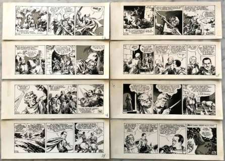 Stapel, Gerrit | Stapel, Gerrit - 8 Originele stroken - Huon de Neveling V9 - De Steen van Glaiva + V11 - De Boodschap - (1969) | Catawiki