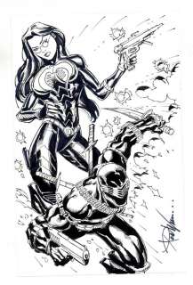 Baroness and Snake Eyes Sketch by Ron Williams | mycomicshop.com
