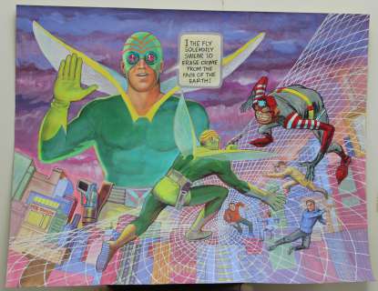 Joe Simon | Simon - FLY & SPIDER, Signed (1980s) Painting | Russ Cochran