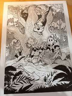 Alessandro Gottardo | Donald Duck - â€œâ€Attenzione che il tesoro è degli gnomi!â€ - Page volante - Exemplaire unique - (2021/2021) | Catawiki