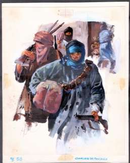 Follet, René - Charles de Foucauld | Follet, René - Charles de Foucauld - Illustration originale - Des assaillants pillent le fortin ou le frère Charles se trouve - (1962) | Catawiki