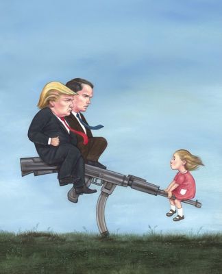 Anita Kunz | Unpublished Cover for the New Yorker Magazine: SeeSaw, 2021 | Philippe Labaune Gallery