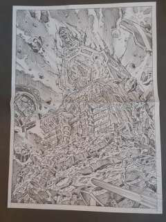 Giorgio Comolo | Giorgio Comolo Illustrazione originale - Silver Surfer e Galactus - Page volante - (2017) | Catawiki