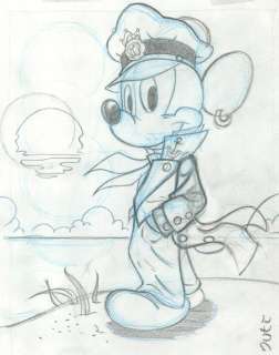 Guti, Coffee Artist | Mickey as Corto Maltese - Original Preliminary Scketch - Guti Signed - Original Art | Catawiki