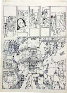 Gibrat | Â«Marée BasseÂ». Encre de Chine noire et encre bleue pour la planche | Tessier Sarrou