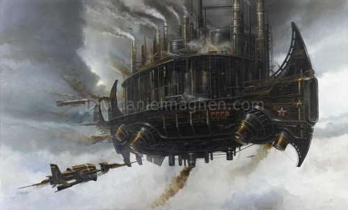 Didier Graffet - Peinture originale intitulée "La Dynamo rouge"