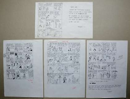 Robert Van Der Kroft | Robert van der Kroft - 4x Originele tekening - Sjors & Sjimmie-mop - (1982) | Catawiki