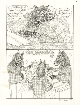 Lisa Hanawalt | Saturday Night - page 4 - Encre de Chine sur papier | Huberty Breyne Gallery