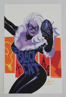 Amanda Connor | Amanda Connor - Limited edition print - gesigneerd - Black Cat - Formaat 43,5 x 28 cm | Catawiki