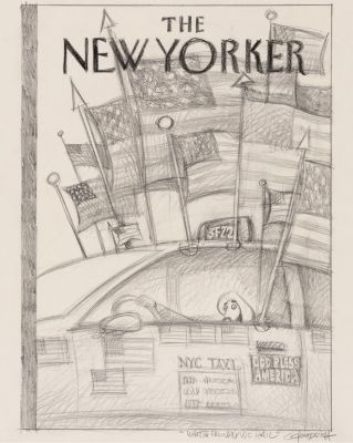 Carter Goodrich | What So Proudly We Hail - Proposed Preliminary Sketch for The New Yorker Cover | Philippe Labaune Gallery