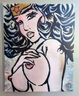 Tushikuni 1973 | Tushikuni 1973 - Original artwork - Busty Wonderwoman - Size: 40 x 50 cm. - (2022) | Catawiki