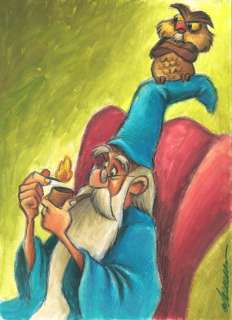 Joan Vizcarra | Merlin & Archimedes [The Sword in The Stone] - Original Painting - Joan Vizcarra - Acrylic Art - Original Artwork | Catawiki