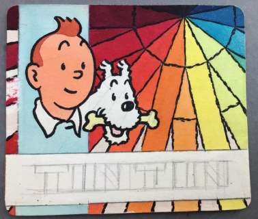 Studios Hergé | Tintin - Projet Original pour Crayons de Couleurs Â«Â TINTINÂ Â» (Années 60) | Catawiki