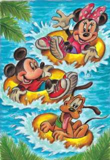 Joan Vizcarra | Mickey Mouse, Minnie and Pluto Having Fun - Original Painting - Joan Vizcarra - Acrylic Art - Original Artwork - 42 x 30 cm | Catawiki