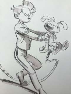 Munuera, José-Luis | Munuera, José-Luis - Dessin original - Spirou et le Marsupilami | Catawiki