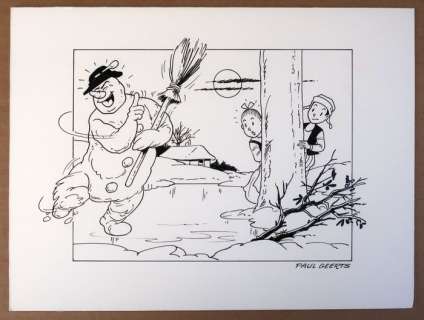Paul Geerts | Suske en Wiske - Originele tekening - "De snoezige Snowijt" - Page volante | Catawiki