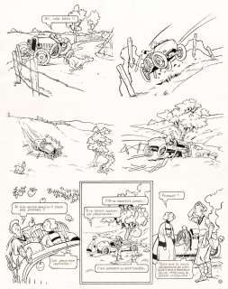 Béja - Lot 226 - Les vacances de Bécassine, planche originale à l’encre de chine sur calque.