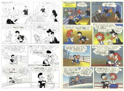 Patrick Block | Donald Duck Adventures AR 213 - “Three Little Cupids” - Hand-lettered original inked comic page by Pat Block - page 8 - Page volante | Catawiki