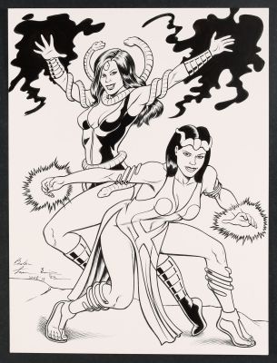 Black Mamba and Asp (Serpent Society) Sketch the Fraim Brothers | mycomicshop.com