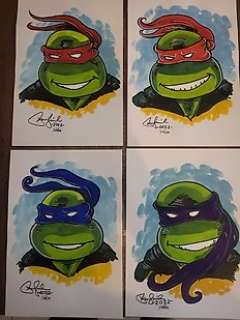 Steve lavigne - Teenage Mutant Ninja Turtles - 4 dessins originaux tortu ninja Steve lavigne