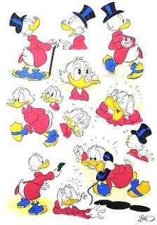 Sergio Garrido | Uncle Scrooge - Colourful Faces and Expressions - Signed Original Watercolour by Sergio Garrido | Catawiki