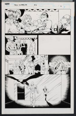 Mark Lipka, Rick Mays | Original Art from Penthouse Comix #10 (1995) Team Supreme Story Page 9 Pencils and Inks by Rick Mays | mycomicshop.com (Buy It Now)
