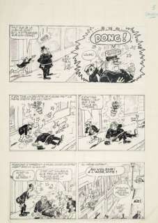 Pellos | Â«Les Pieds NickelésÂ». Encre de Chine noire, feutre et crayon bleu | Tessier Sarrou