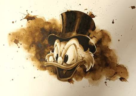 Juapi (Juan Antonio Abad) | Uncle Scrooge - Original Coffee Painting by Juapi | Catawiki