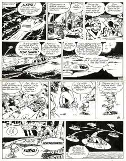 Gos | Le Scrameustache, Le continent des deux lunes, planche originale à l’encre de chine. | Septimus