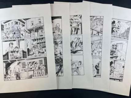 Pesce Massimo, Rauch Jacopo | Zagor Zenith n. 674 - M. Pesce - 5x tavole originali "Il Ritorno del Samurai" - Page volante - Exemplaire unique - (2017) | Catawiki