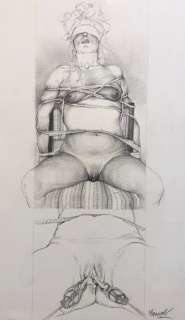 Riccardo Mannelli | Riccardo Mannelli - illustrazione originale pubblicata su “Carni Scelte ” / pag 78 - Page volante - Exemplaire unique - (1994) | Catawiki