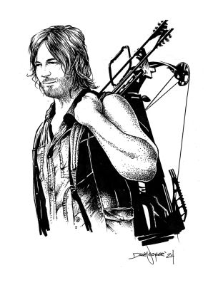 Dave Nestler - "Walking Dead, Darryl" ink sketch from Dave Nestler