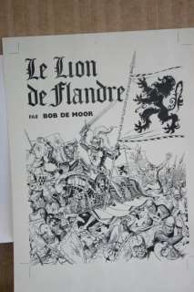De Moor. Bob. (1925-1992). | DE MOOR. Bob. . Â«Â Le Lion de FlandreÂ Â». Encre de Chine noire sur papie | Tessier Sarrou