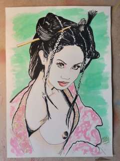 Tushikuni | erotic watercolor - GEISHA by Tushikuni 1973 - Original watercolor (2021) | Catawiki