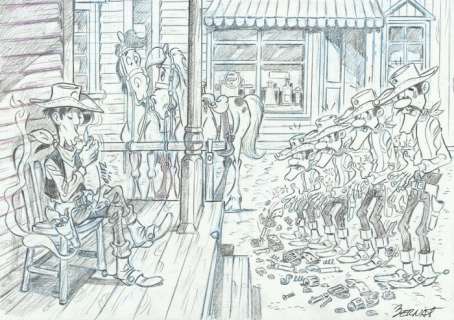 Bernat, Serrat | Bernat, Serrat - Original drawing - Lucky Luke and the Daltons | Catawiki