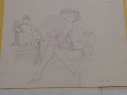 Leone Frollo | Leone Frollo - Studio per Cover Casino - Original illustration - firmata - Page volante - EO | Catawiki