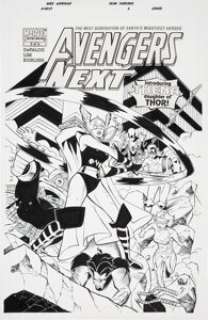 Mike Wieringo and Sean Parsons Avengers Next #2 Cover Original Art (Marvel, 2007). Thor‘s daughter makes her -