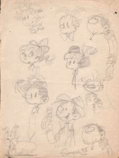 Franquin | Ensemble de 10 illustrations Ã  la mine de plomb r… | Millon