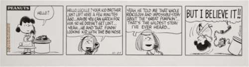 Charles Schulz Peanuts Daily Comic Strip Original Art dated 10-27-66 (United Feature Syndicate, 1966). - | Heritage