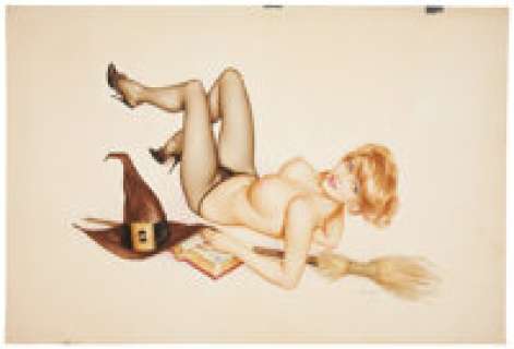 ALBERTO VARGAS (American, 1896-1982) Vargas Girl, Playboy illustration, October 1963 Watercolor on board 20 x -