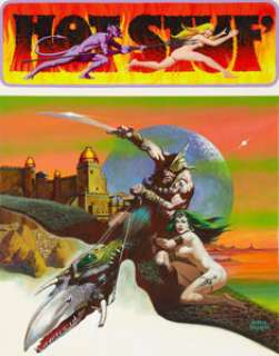 Ken Barr Hot Stuf‘ #1 Cover Original Art (S. Q. Productions, 1974). This feral flight of fantasy has an overall -
