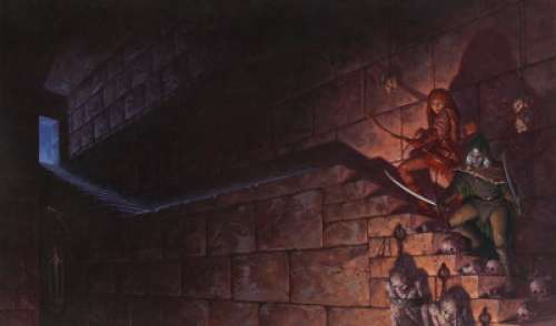 Gerald Brom Legacy of the Drow, Collector‘s Edition Book Cover Original Art (Wizards of the Coast, 2001). This -