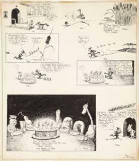 George Herriman Krazy Kat Sunday Comic Strip Original Art dated 8-12-17 (King Features Syndicate, 1917). - | Heritage