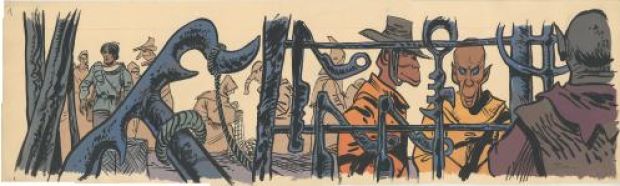 Jean-Claude Mézières | Valérian, Les astéroïdes de Shimballil, illustration | Galerie 9ème Art