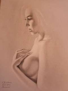 Juliana Ovsyanka | Ovsyanka, Juliana - Originele tekening - ‘delight’ - Formaat: 42 x 30 cm. | Catawiki