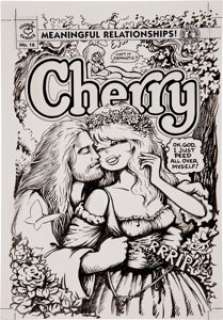 Larry Welz Cherry #16 Cover Original Art (Cherry Comics/Kitchen Sink, 1994). Our sweet Cherry celebrates her -