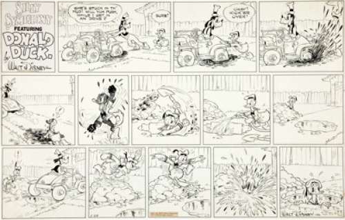Al Taliaferro Silly Symphonies Starring Donald Duck Sunday Comic Strip Original Art dated 1-24-37 (King Features, -